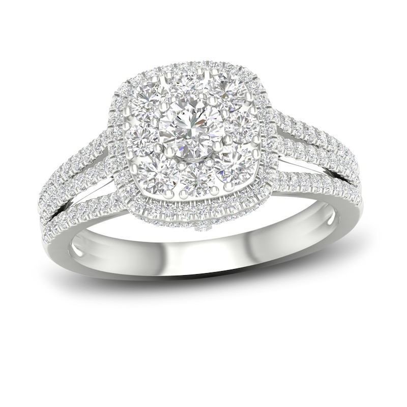 Main Image 1 of Now + Forever Multi-Diamond Engagement Ring 1-1/5 ct tw Round-Cut 14K White Gold