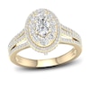 Multi-Diamond Engagement Ring 1-1/5 ct tw Oval & Round-cut 14K Yellow Gold