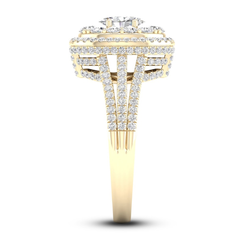 Main Image 3 of Now + Forever Multi-Diamond Engagement Ring 1-1/5 ct tw Oval & Round-cut 14K Yellow Gold