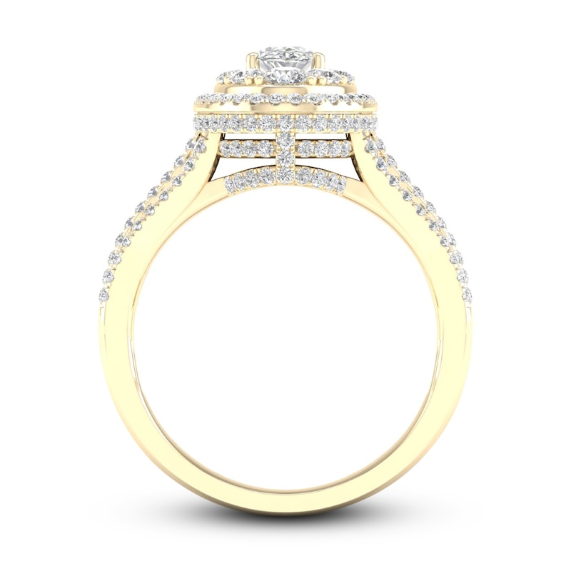 Main Image 4 of Now + Forever Multi-Diamond Engagement Ring 1-1/5 ct tw Oval & Round-cut 14K Yellow Gold