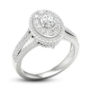 Thumbnail Image 1 of Multi-Diamond Engagement Ring 1-1/5 ct tw Oval & Round-cut 14K White Gold