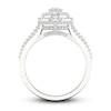 Thumbnail Image 3 of Multi-Diamond Engagement Ring 1-1/5 ct tw Oval & Round-cut 14K White Gold