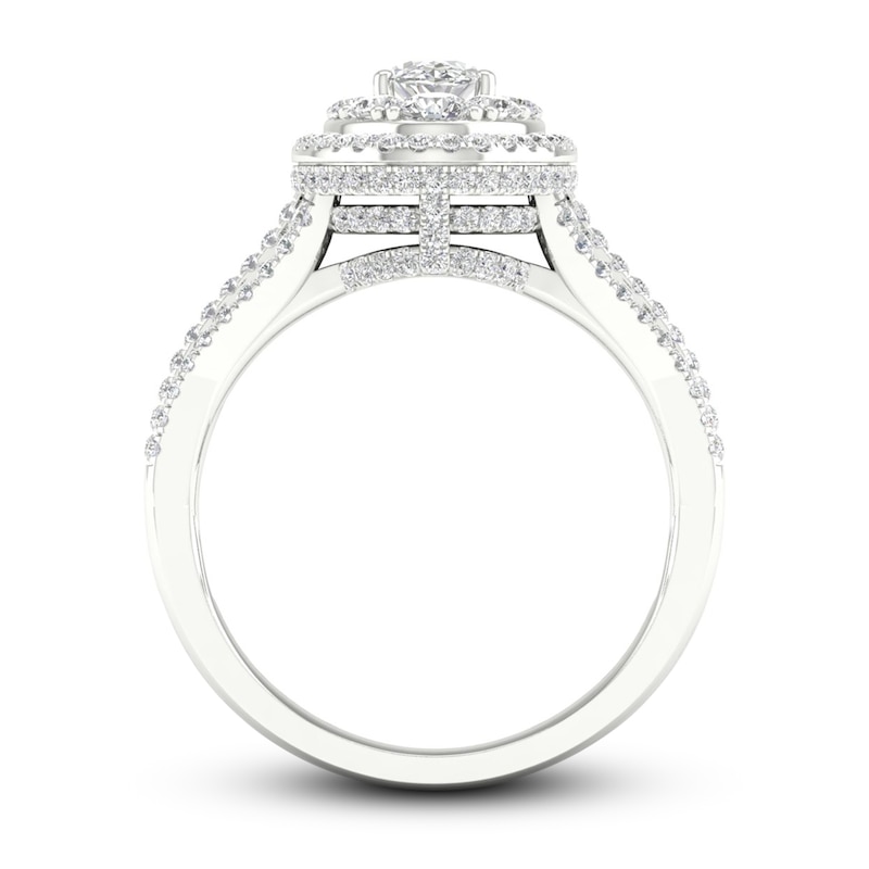 Main Image 4 of Now + Forever Multi-Diamond Engagement Ring 1-1/5 ct tw Oval & Round-cut 14K White Gold