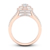 Thumbnail Image 3 of Multi-Diamond Engagement Ring 1-1/5 ct tw Oval & Round-cut 14K Rose Gold