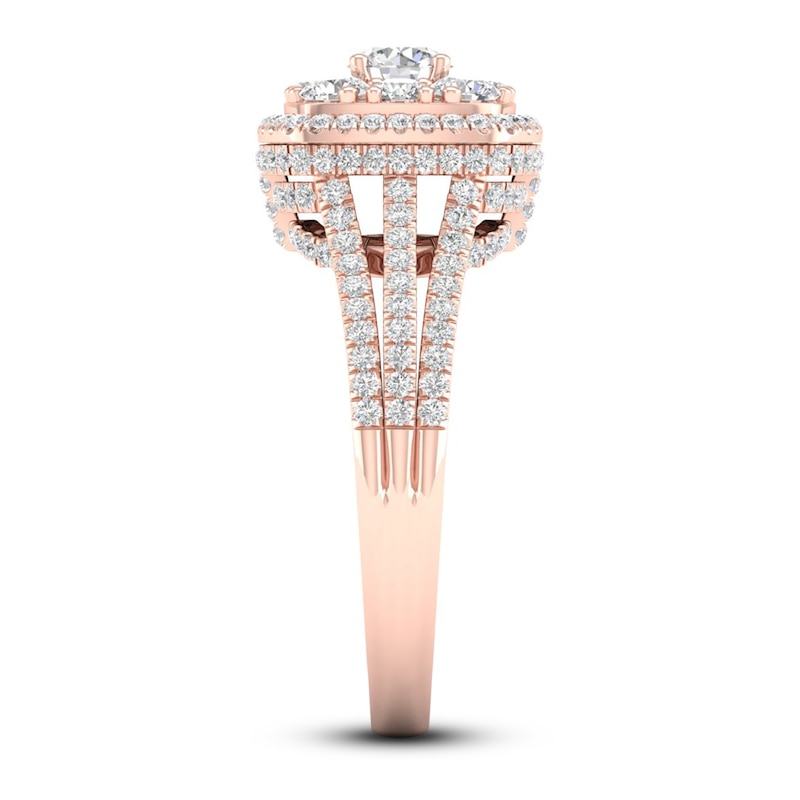 Main Image 3 of Now + Forever Multi-Diamond Engagement Ring 1-1/5 ct tw Round-Cut 14K Rose Gold
