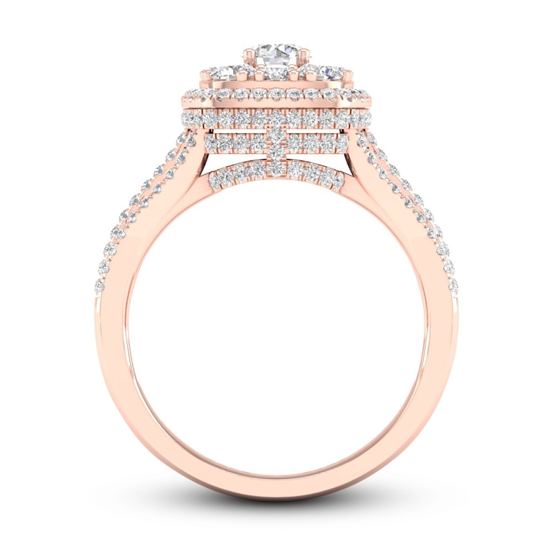 Main Image 4 of Now + Forever Multi-Diamond Engagement Ring 1-1/5 ct tw Round-Cut 14K Rose Gold