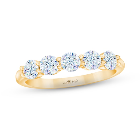 THE LEO First Light Diamond Anniversary Ring 1 ct tw Round-cut 14K Yellow Gold