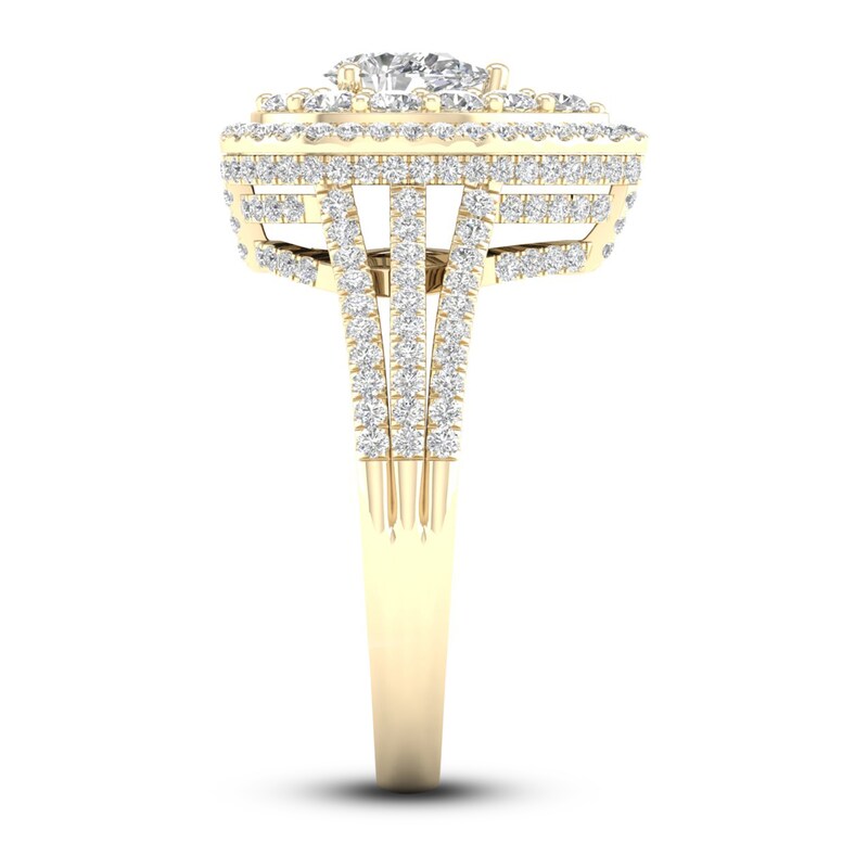 Main Image 3 of Now + Forever Multi-Diamond Engagement Ring 1-1/5 ct tw Pear & Round-cut 14K Yellow Gold