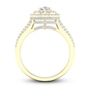 Thumbnail Image 3 of Multi-Diamond Engagement Ring 1-1/5 ct tw Pear & Round-cut 14K Yellow Gold