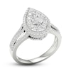 Thumbnail Image 2 of Now + Forever Multi-Diamond Engagement Ring 1-1/5 ct tw Pear & Round-cut 14K White Gold