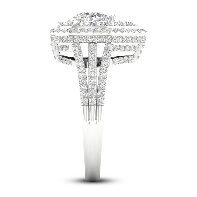 Main Image 3 of Now + Forever Multi-Diamond Engagement Ring 1-1/5 ct tw Pear & Round-cut 14K White Gold