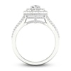 Thumbnail Image 3 of Multi-Diamond Engagement Ring 1-1/5 ct tw Pear & Round-cut 14K White Gold