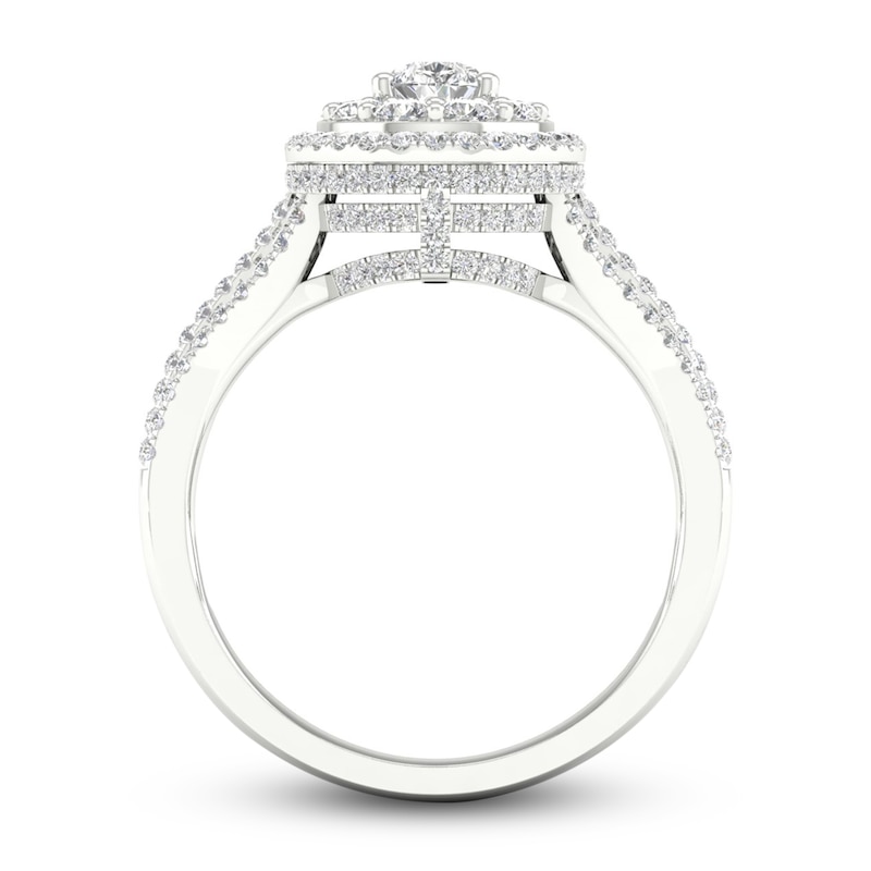 Main Image 4 of Now + Forever Multi-Diamond Engagement Ring 1-1/5 ct tw Pear & Round-cut 14K White Gold