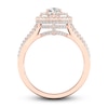 Multi-Diamond Engagement Ring 1-1/5 ct tw Pear & Round-cut 14K Rose Gold