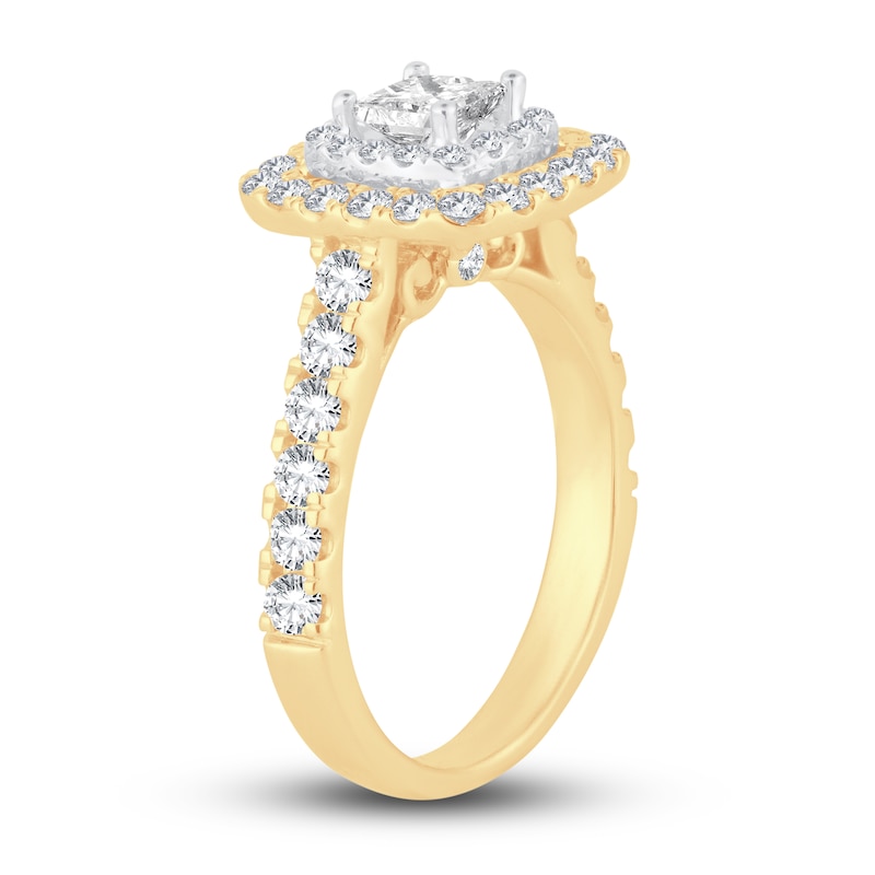 Main Image 2 of Now + Forever Multi-Diamond Engagement Ring 1-1/2 ct tw Princess & Round-Cut 14K Yellow Gold