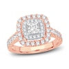 Multi-Diamond Engagement Ring 1-1/2 ct tw Princess & Round-Cut 14K Rose Gold