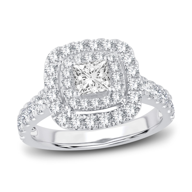 Main Image 1 of Now + Forever Multi-Diamond Engagement Ring 1-1/2 ct tw Princess & Round-Cut 14K White Gold