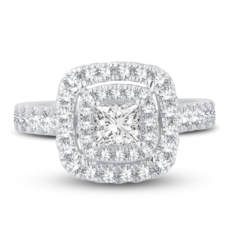 Main Image 3 of Now + Forever Multi-Diamond Engagement Ring 1-1/2 ct tw Princess & Round-Cut 14K White Gold