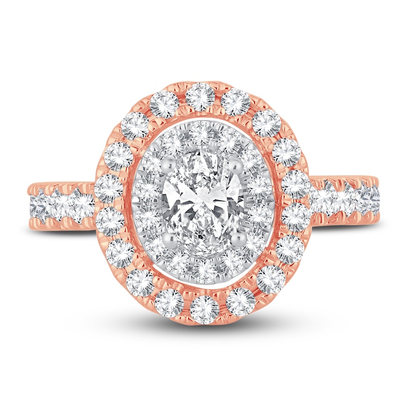 Main Image 3 of Now + Forever Multi-Diamond Engagement Ring 1-1/2 ct tw Oval & Round-cut 14K Rose Gold