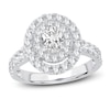 Thumbnail Image 0 of Multi-Diamond Engagement Ring 1-1/2 ct tw Oval & Round-cut 14K White Gold