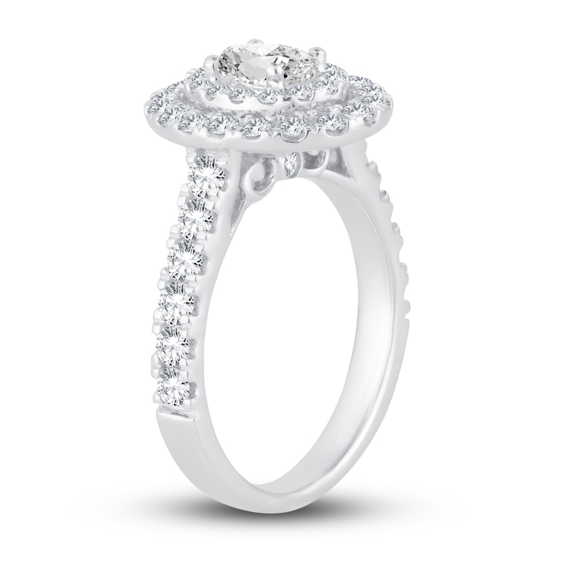 Main Image 2 of Now + Forever Multi-Diamond Engagement Ring 1-1/2 ct tw Oval & Round-cut 14K White Gold