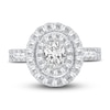 Multi-Diamond Engagement Ring 1-1/2 ct tw Oval & Round-cut 14K White Gold