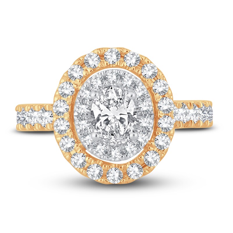 Main Image 3 of Now + Forever Multi-Diamond Engagement Ring 1-1/2 ct tw Oval & Round-cut 14K Yellow Gold