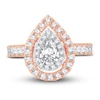 Multi-Diamond Engagement Ring 1-1/2 ct tw Pear & Round-cut 14K Rose Gold