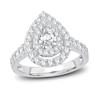 Thumbnail Image 1 of Now + Forever Multi-Diamond Engagement Ring 1-1/2 ct tw Pear & Round-cut 14K White Gold