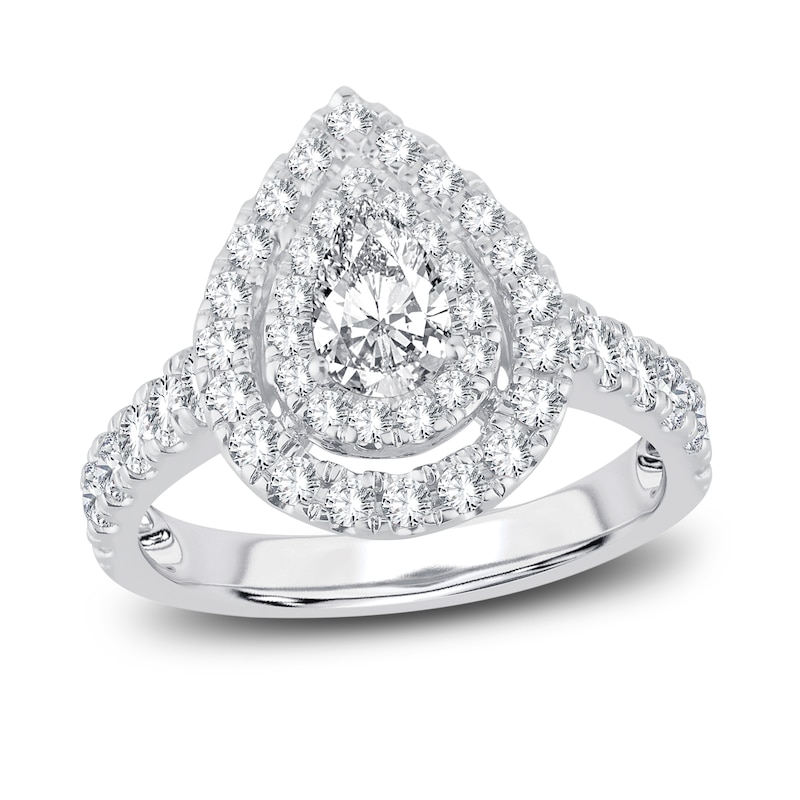 2 ct Pear V Style Classic Solitaire Ring 7