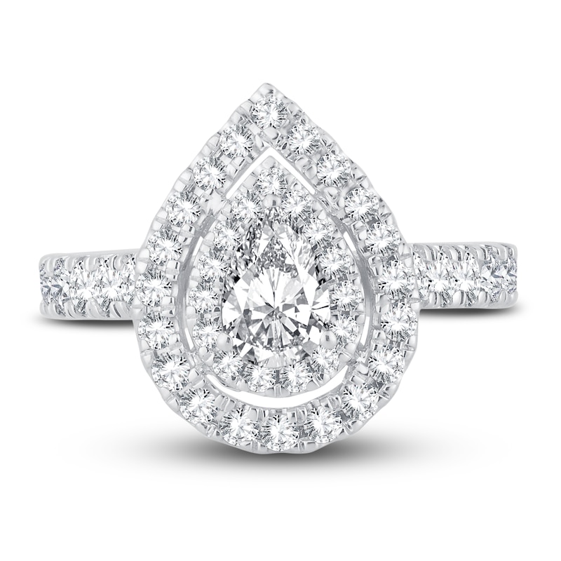 Main Image 3 of Now + Forever Multi-Diamond Engagement Ring 1-1/2 ct tw Pear & Round-cut 14K White Gold