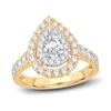 Thumbnail Image 0 of Multi-Diamond Engagement Ring 1-1/2 ct tw Pear & Round-cut 14K Yellow Gold