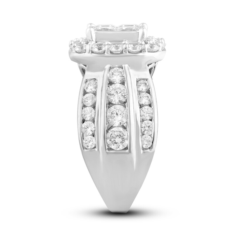 Multi-Diamond Engagement Ring 3 ct tw Princess & Round-Cut 14K White Gold