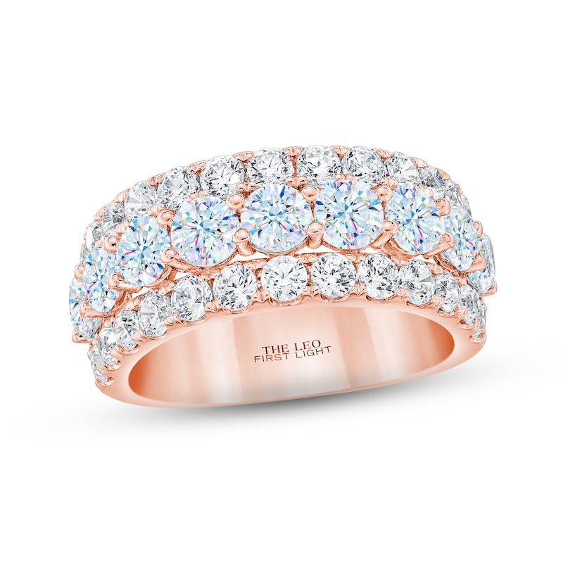 Main Image 1 of THE LEO First Light Diamond Anniversary Ring 3 ct tw Round-cut 14K Rose Gold