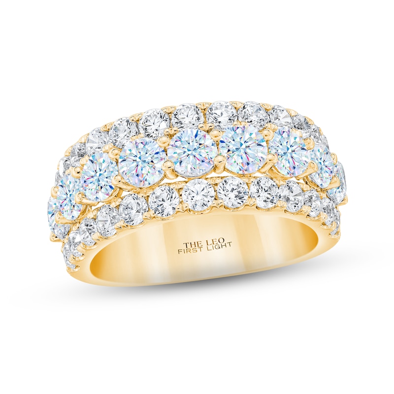 THE LEO First Light Diamond Anniversary Ring 3 ct tw Round-cut 14K Yellow Gold