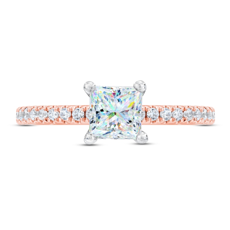 Main Image 3 of THE LEO First Light Diamond Princess-Cut Engagement Ring 1-1/5 ct tw 14K Rose Gold