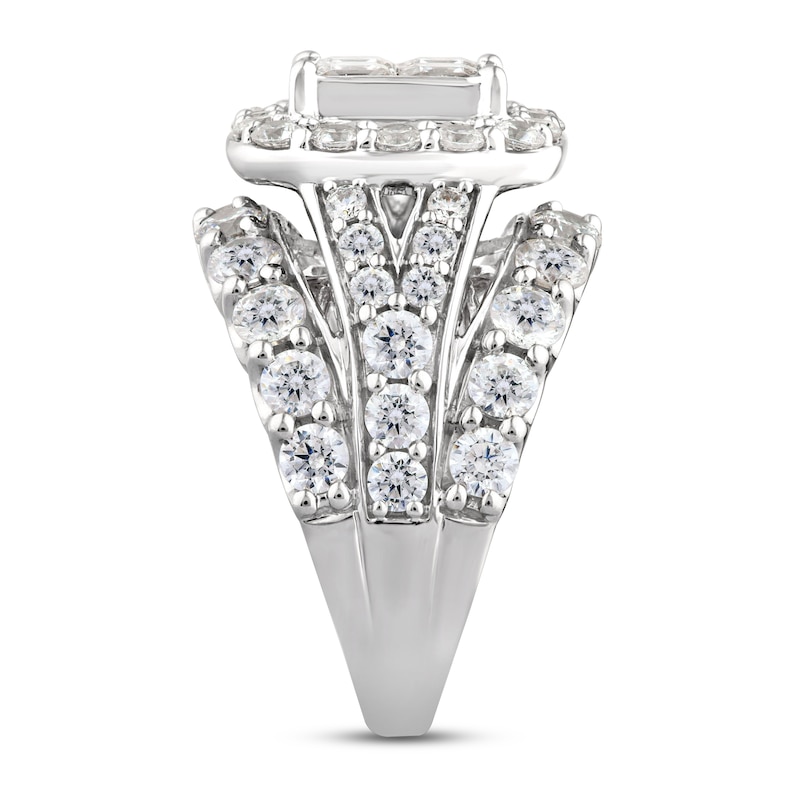 Diamond Engagement Ring 4-3/4 ct tw Princess & Round 14K White Gold