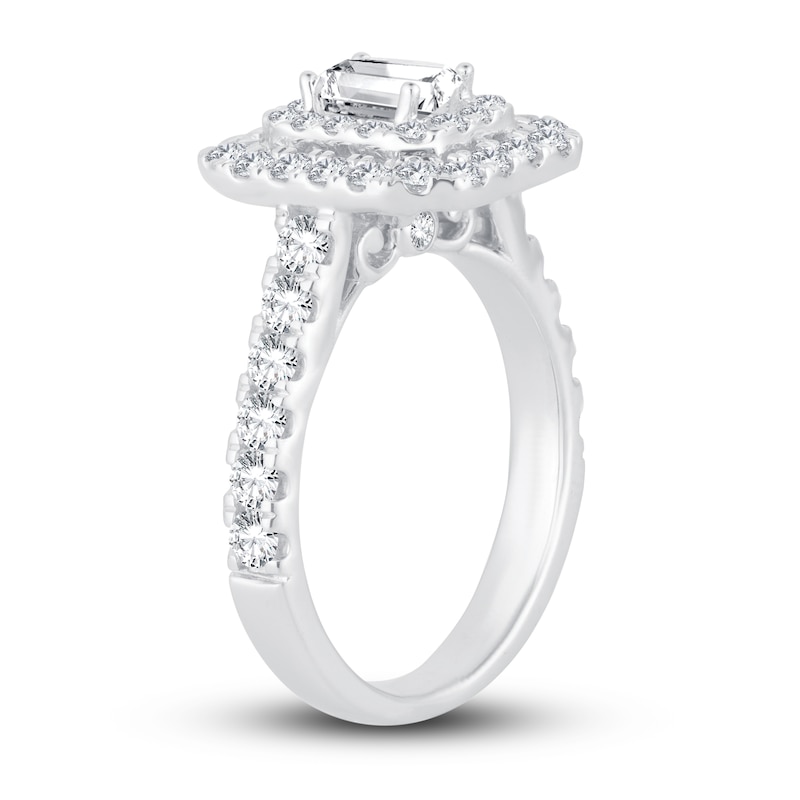 Main Image 2 of Now + Forever Diamond Engagement Ring 1-1/2 ct tw Emerald & Round-cut 14K White Gold