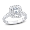 Thumbnail Image 1 of Now + Forever Diamond Engagement Ring 1 ct tw Emerald & Round-cut 14K White Gold