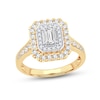 Thumbnail Image 1 of Now + Forever Diamond Engagement Ring 1-1/4 ct tw Emerald & Round-cut 14K Yellow Gold