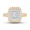 Diamond Engagement Ring 1-1/4 ct tw Emerald & Round-cut 14K Yellow Gold