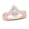 Diamond Engagement Ring 1 ct tw Pear & Round-cut 14K Rose Gold