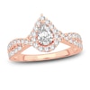 Thumbnail Image 1 of Now + Forever Diamond Engagement Ring 1 ct tw Pear & Round-cut 14K Rose Gold