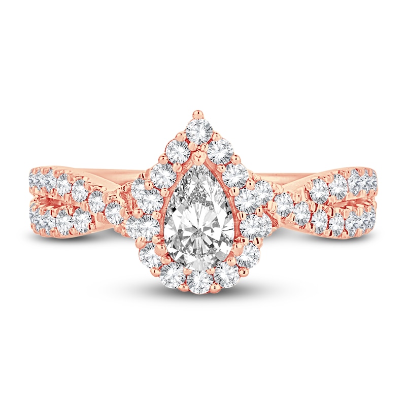 Main Image 3 of Now + Forever Diamond Engagement Ring 1 ct tw Pear & Round-cut 14K Rose Gold