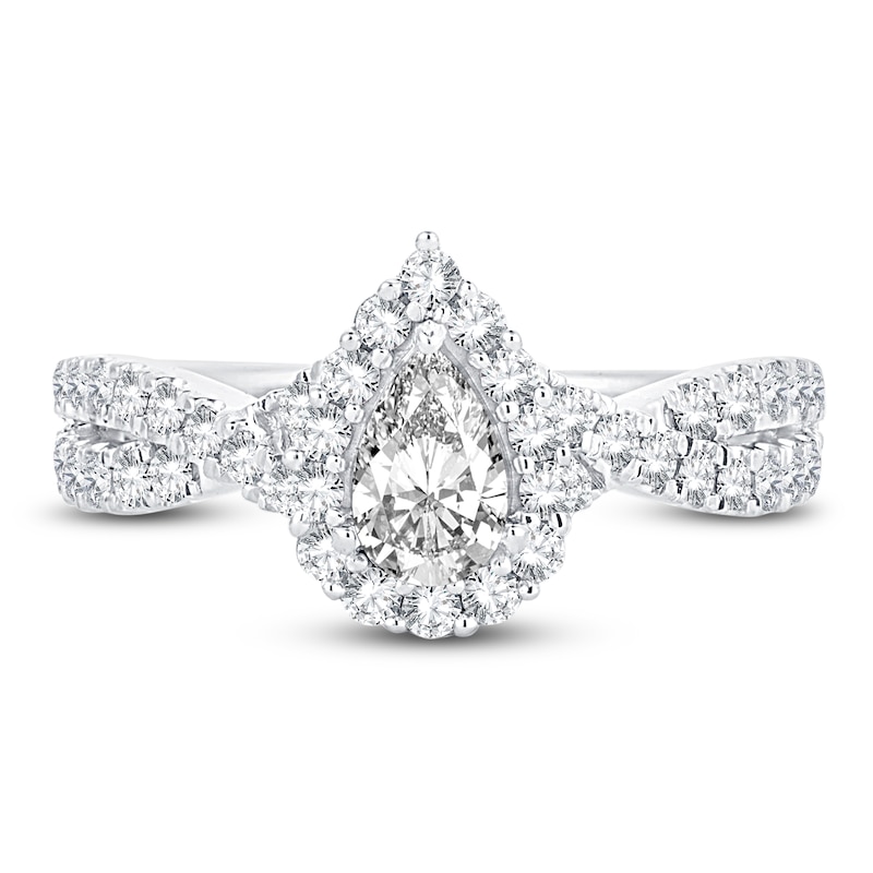 Main Image 3 of Now + Forever Diamond Engagement Ring 1 ct tw Pear & Round-cut 14K White Gold