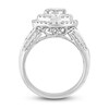 Diamond Engagement Ring 1 ct tw Round & Baguette-Cut 10K White Gold