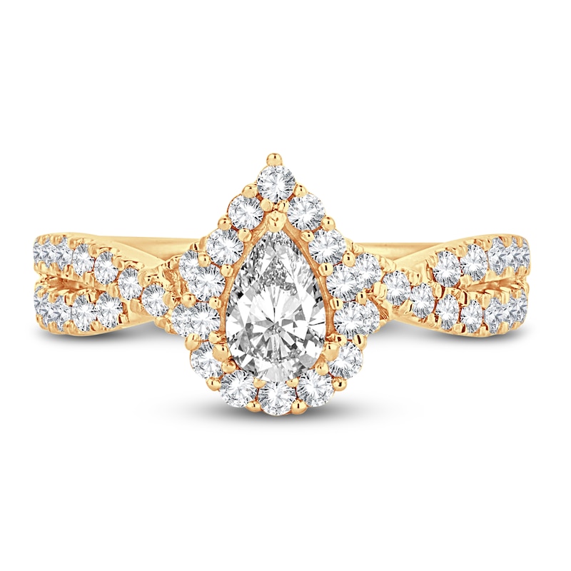 Main Image 3 of Now + Forever Diamond Engagement Ring 1 ct tw Pear & Round-Cut 14K Yellow Gold