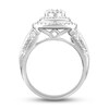 Diamond Engagement Ring 1 ct tw Round & Baguette-cut 10K White Gold