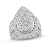 Diamond Engagement Ring 4 ct tw Round & Baguette 10K White Gold