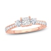 Thumbnail Image 0 of Three-Stone Diamond Engagement Ring 1 ct tw Princess/Round-Cut 14K Rose Gold